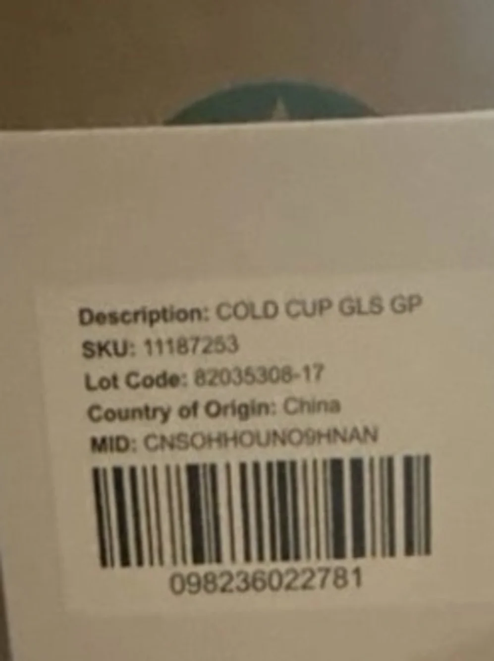 Starbucks Clear Glass Peanuts Snowman Cup with Orange Lid and Green Scarf